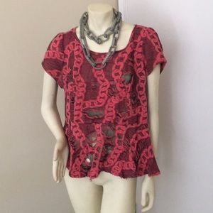 Forever21 Plus Size 1X Distresses Peplum Top